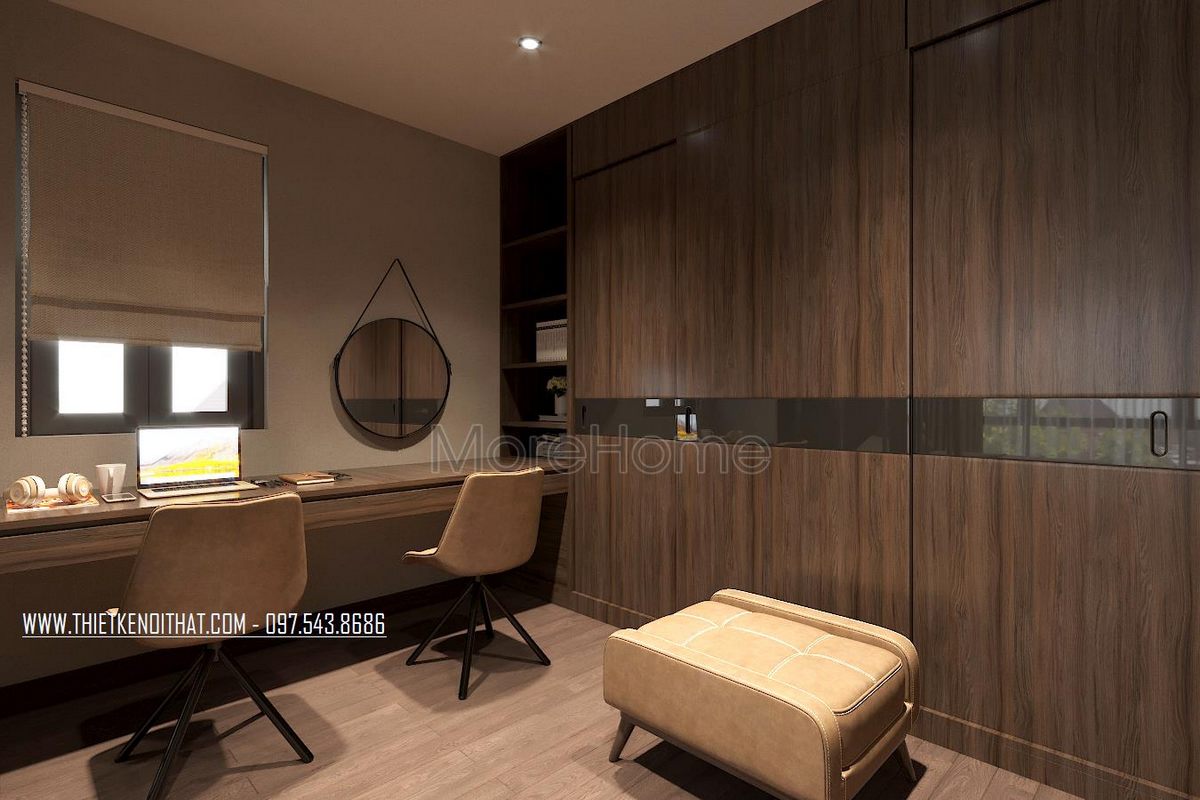 Thiết kế nội thất phòng làm việc biệt thự Ecopark Văn Giang 